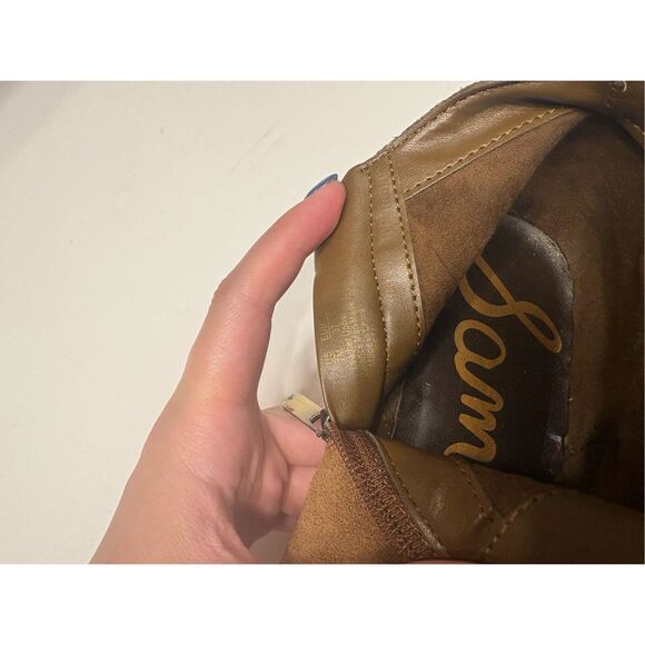 Sam Edelman Petal Ankle Bootie Brown Suede Buckle Zip Ankle Boot Size 7 - Picture 12 of 12